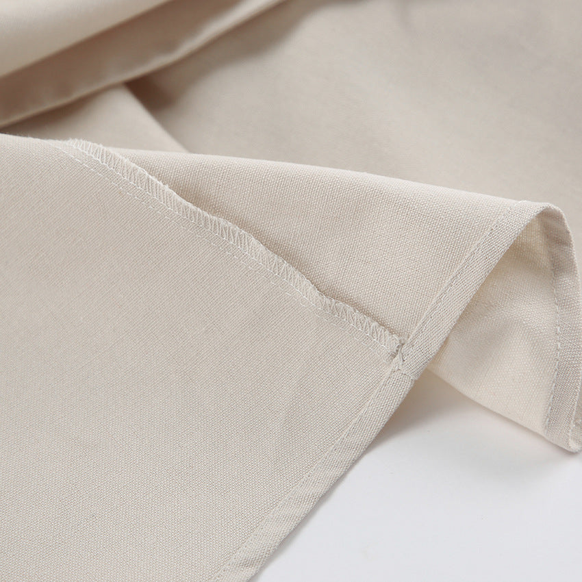 Backless Work It Bubble Sleeve Linen Midi Dresses