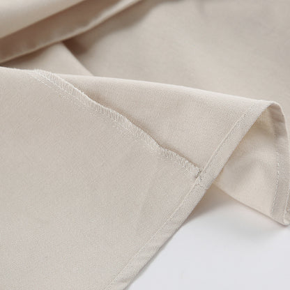 Backless Work It Bubble Sleeve Linen Midi Dresses