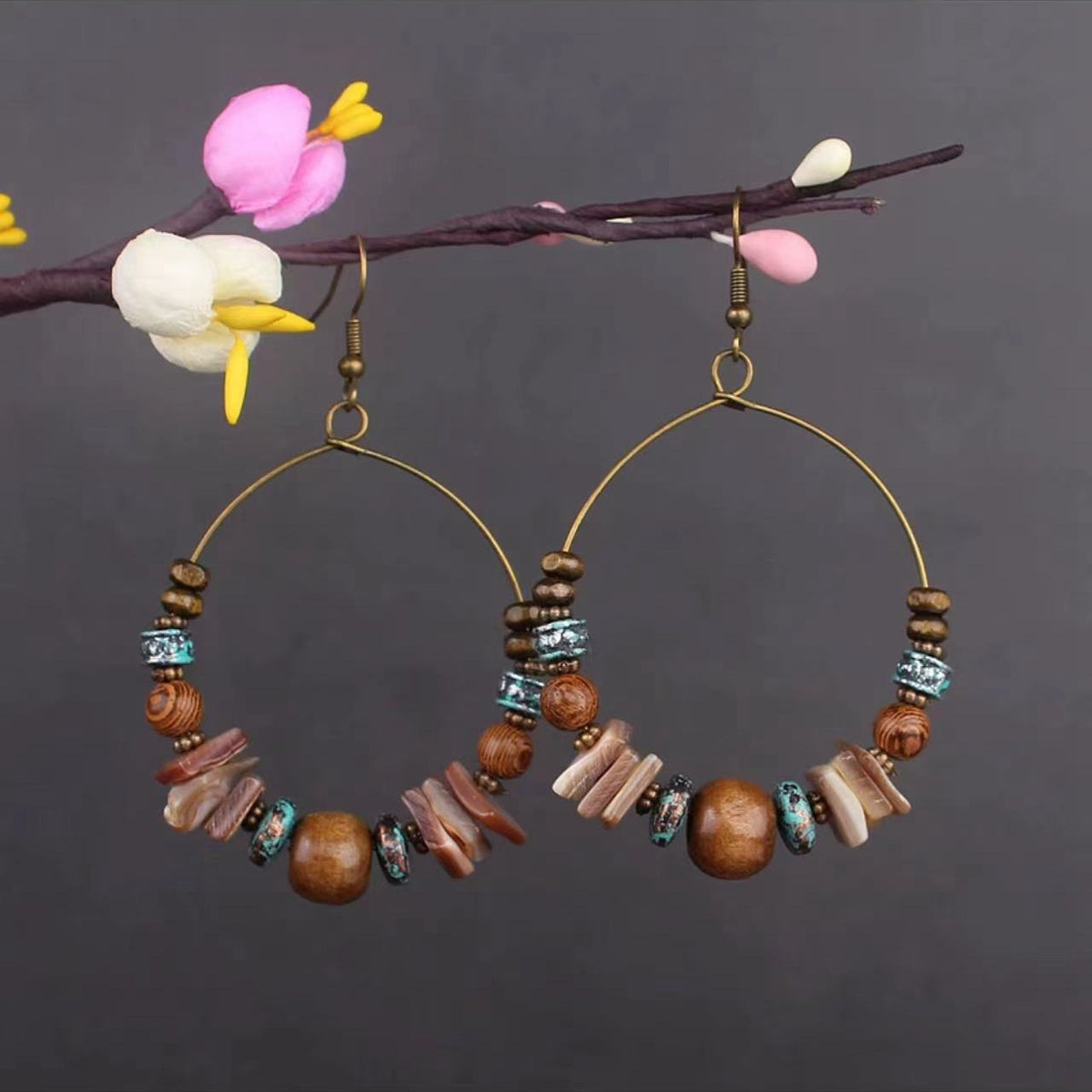 Vintage Jewelry Feather Tassel Earrings Bohemian Chandelier Earrings