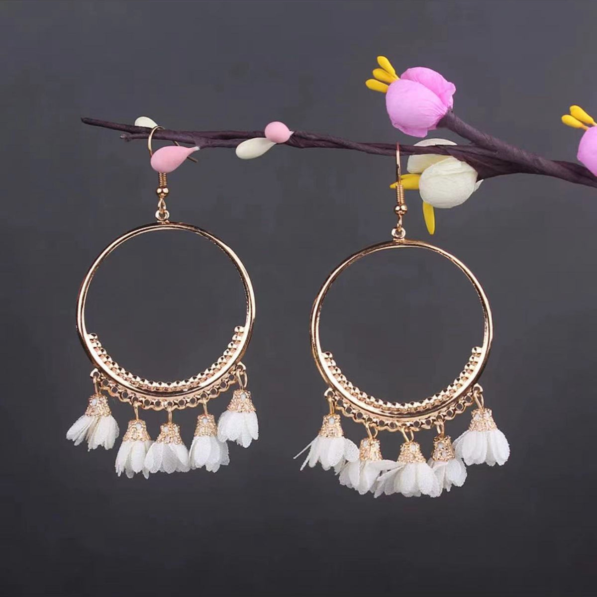 Vintage Jewelry Feather Tassel Earrings Bohemian Chandelier Earrings