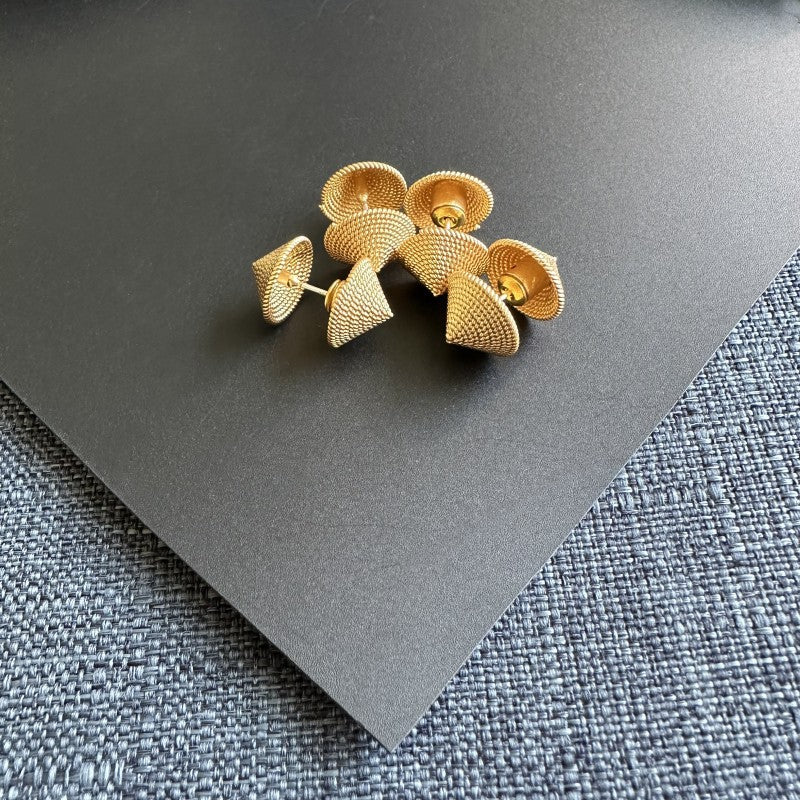 24k Gold Plated Hypoallergenic Stud Earrings With S925 Silver Needle