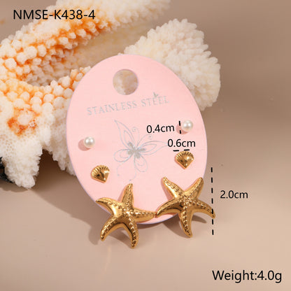 18k Gold Plated Diamonds Stainless Earrings Gorgeous 3-In-1 Jewelry Set