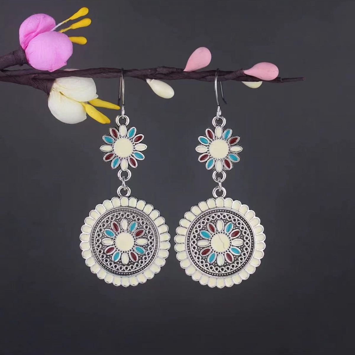 Vintage Jewelry Feather Tassel Earrings Bohemian Chandelier Earrings
