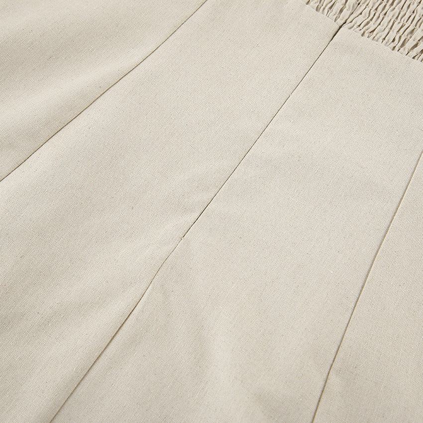Backless Vacation Tube Top Linen Midi Maxi Dresses