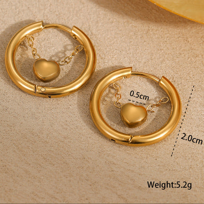 18k Gold Plated Heart Huggie Earrings Gorgeous Vintage Jewelry