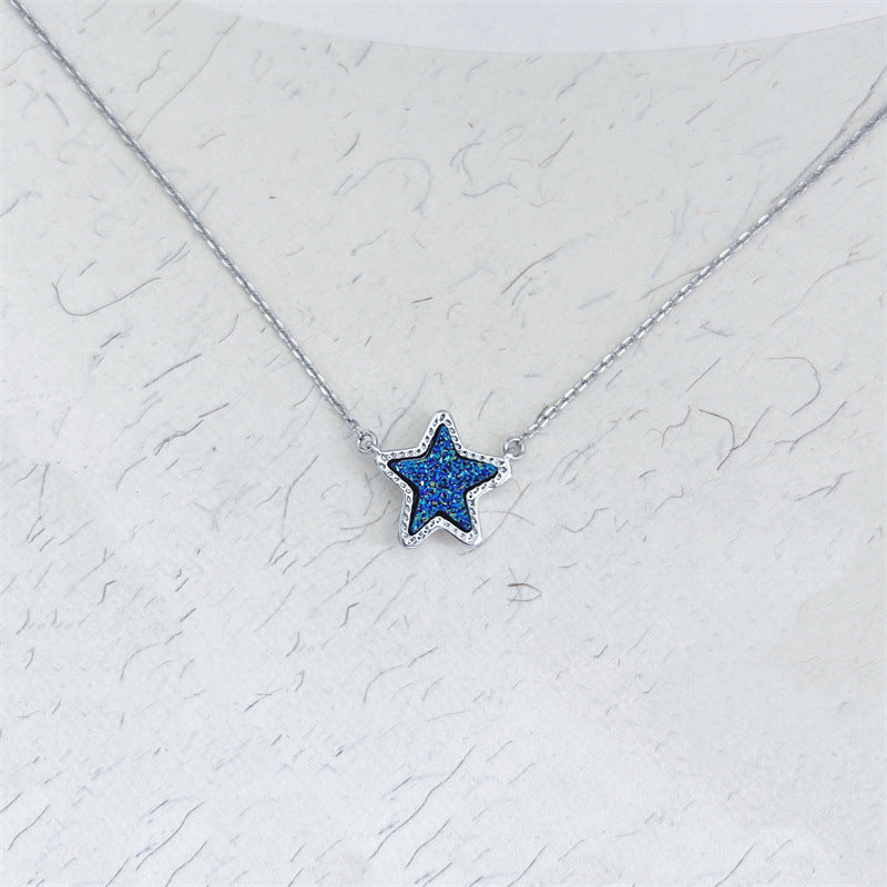 24K Gold Plated Hypoallergenic Brass Platinum Star Necklace