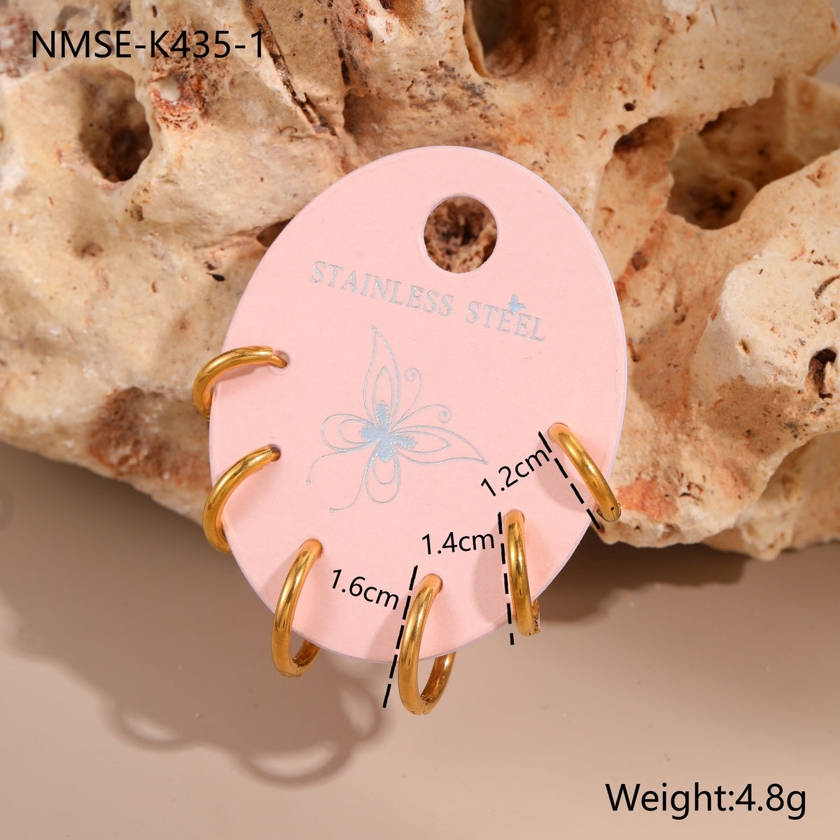 18k Gold Plated Diamonds Stainless Earrings Gorgeous 3-In-1 Jewelry Set
