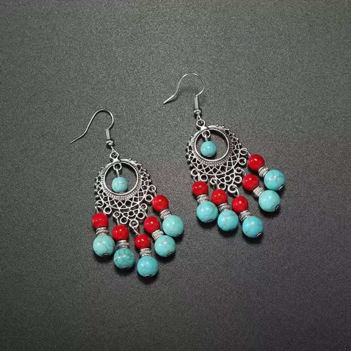 Vintage Jewelry Feather Tassel Earrings Bohemian Chandelier Earrings