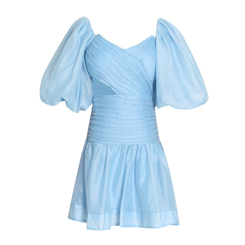 Party Puff Bubble Sleeve Skater Mini Dresses