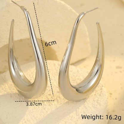 18k Gold Plated Hook Earrings Gorgeous Titanium Steel Jewelry