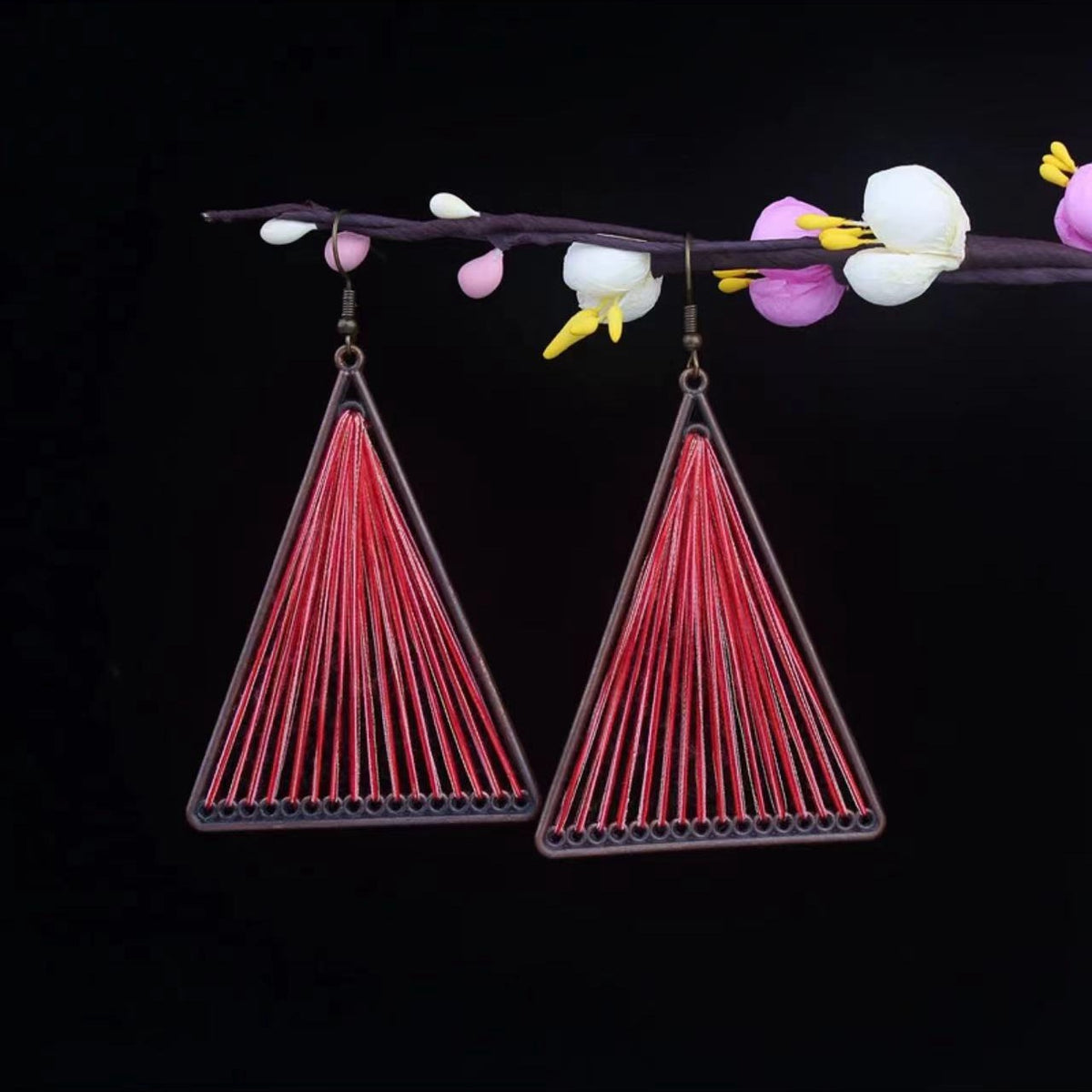 Vintage Jewelry Feather Tassel Earrings Bohemian Chandelier Earrings