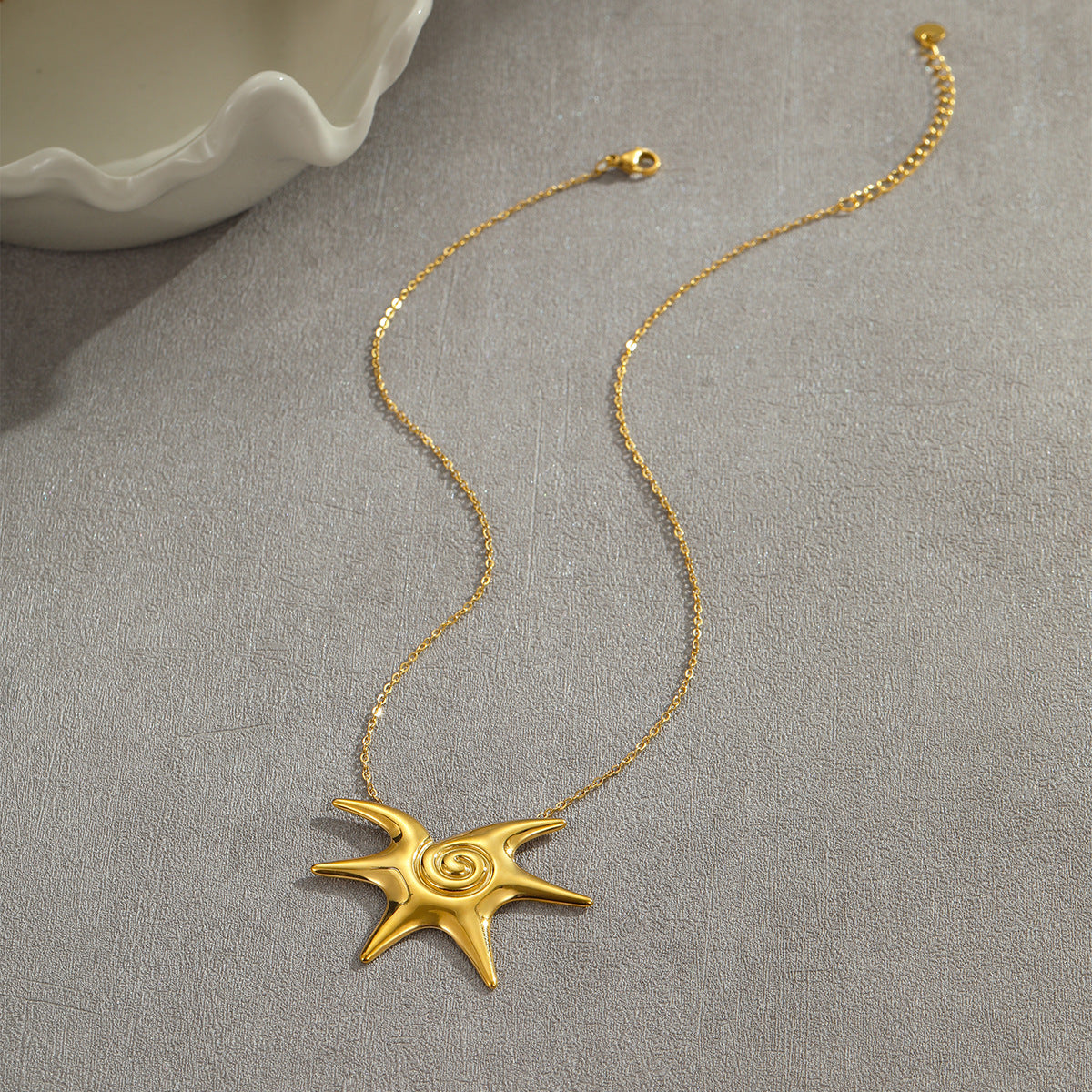 18k Gold Plated Starfish Earrings Necklace Gorgeous Jewelry Set