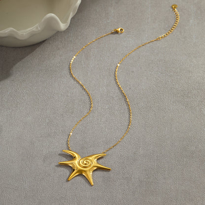 18k Gold Plated Starfish Earrings Necklace Gorgeous Jewelry Set