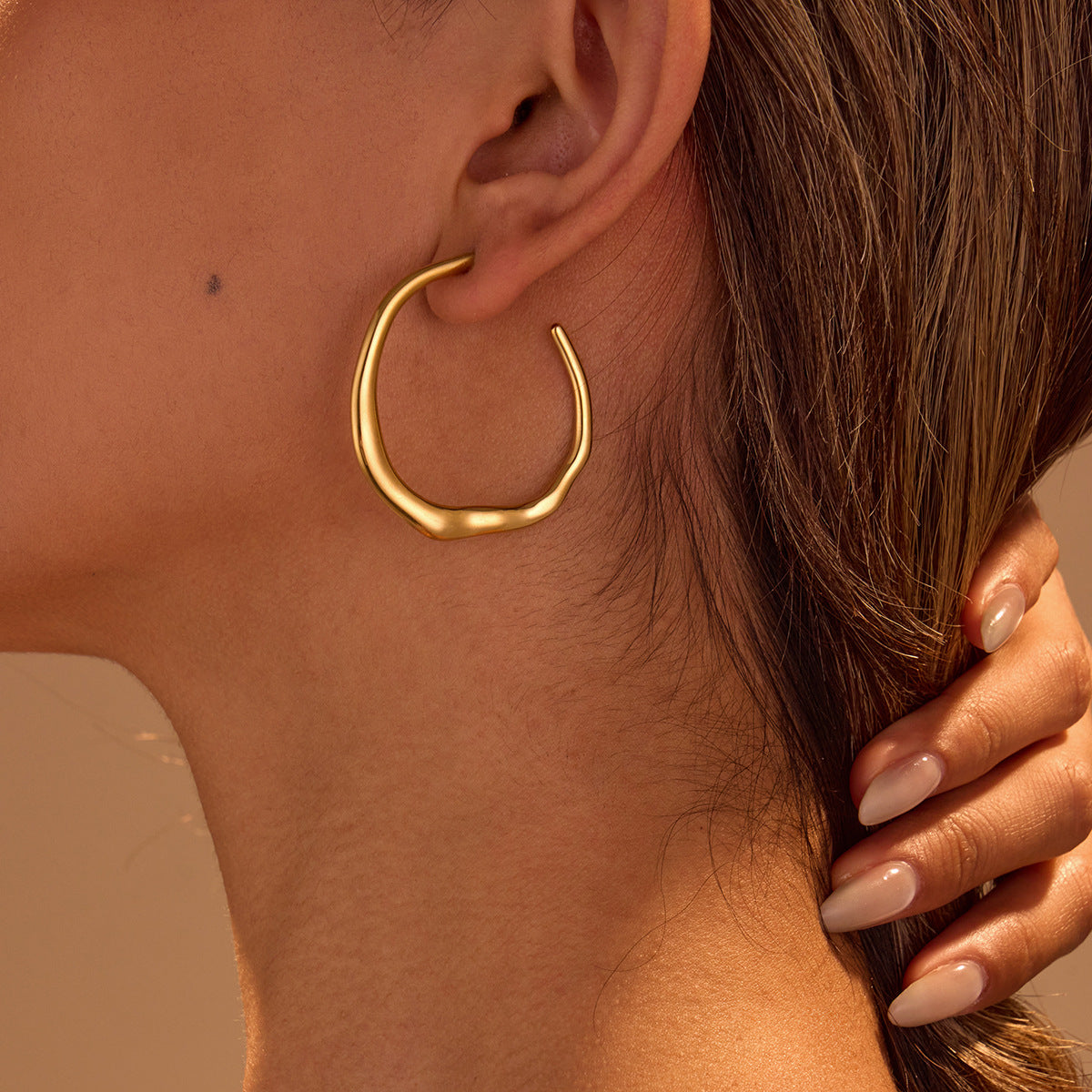 18k Gold Plated Hoops Earrings Gorgeous Jewelry