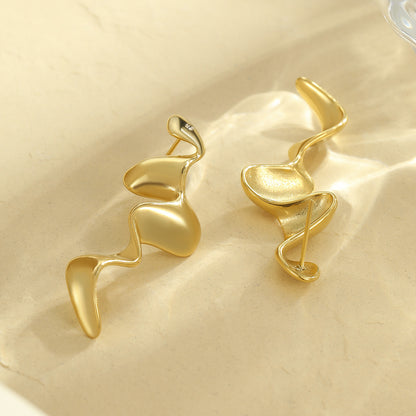 18k Gold Plated Snake Drop Earrings Gorgeous Jewelry