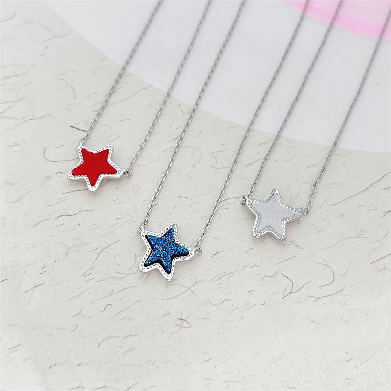 24K Gold Plated Hypoallergenic Brass Platinum Star Necklace
