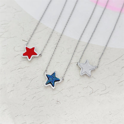 24K Gold Plated Hypoallergenic Brass Platinum Star Necklace