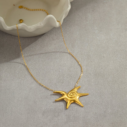 18k Gold Plated Starfish Earrings Necklace Gorgeous Jewelry Set