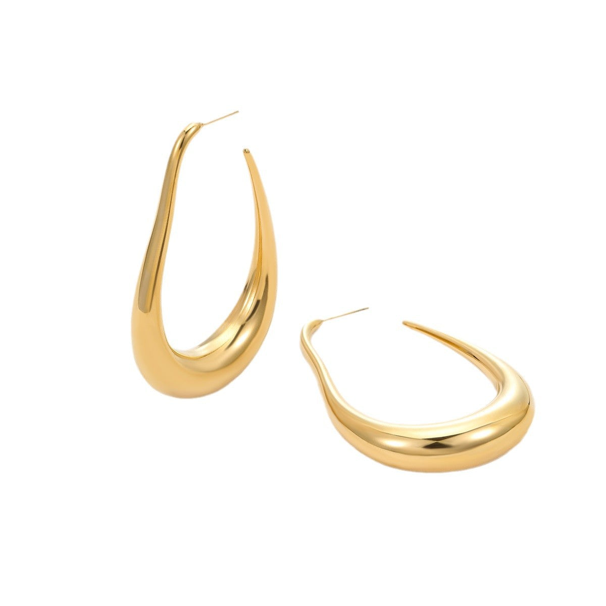 18k Gold Plated Hook Earrings Gorgeous Titanium Steel Jewelry