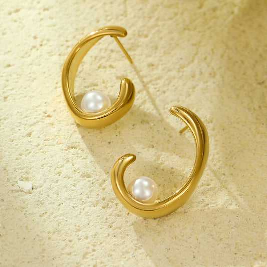 18k Gold Plated Creative Irregular Design Earrings