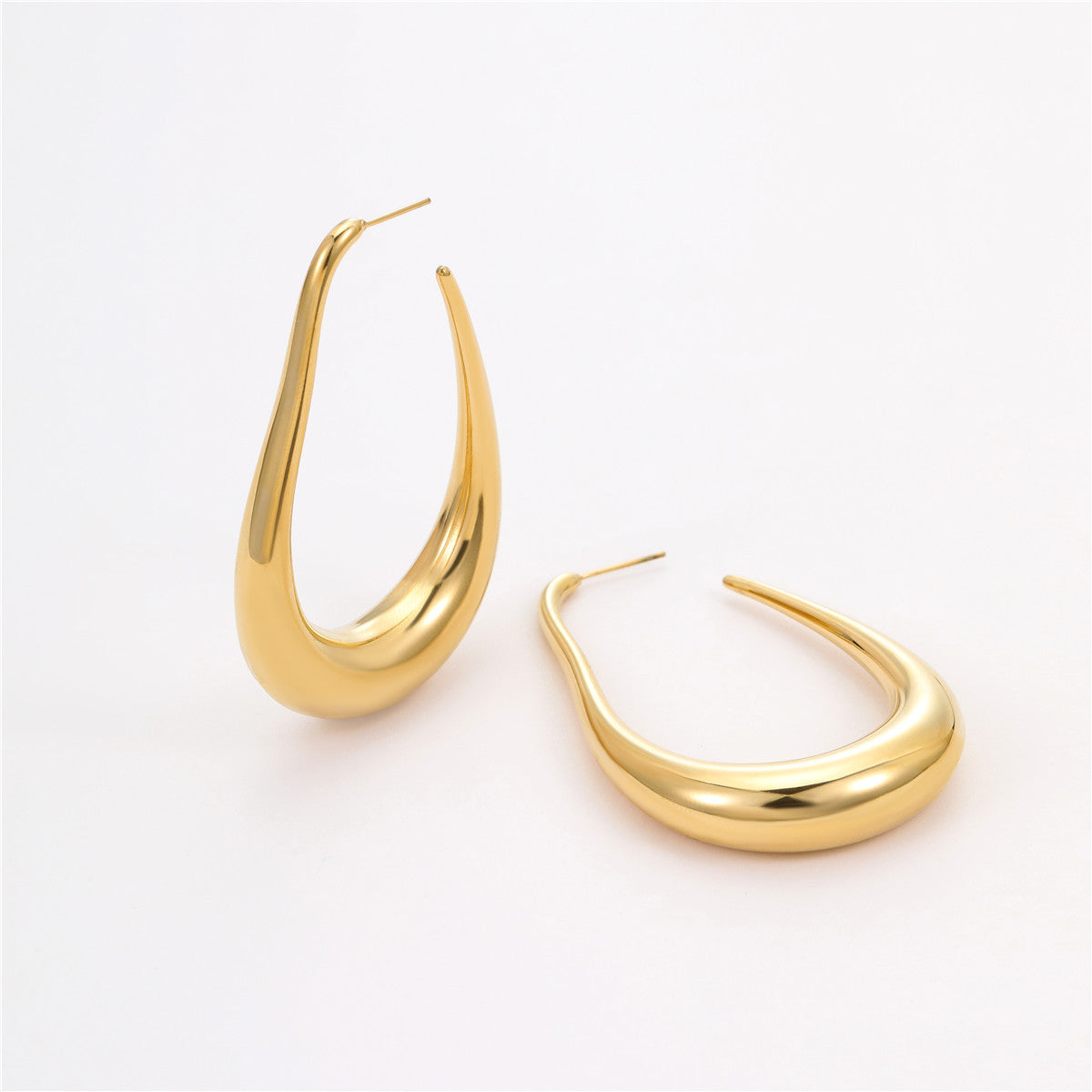 18k Gold Plated Hook Earrings Gorgeous Titanium Steel Jewelry