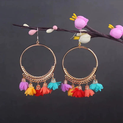 Vintage Jewelry Feather Tassel Earrings Bohemian Chandelier Earrings