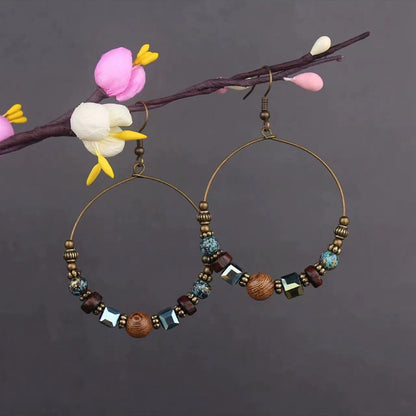 Vintage Jewelry Feather Tassel Earrings Bohemian Chandelier Earrings