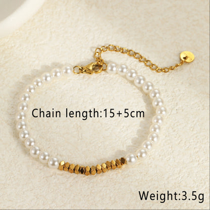 18k Gold Plated Pearls Bracelet Earrings Gorgeous Baroque Jewelry Set