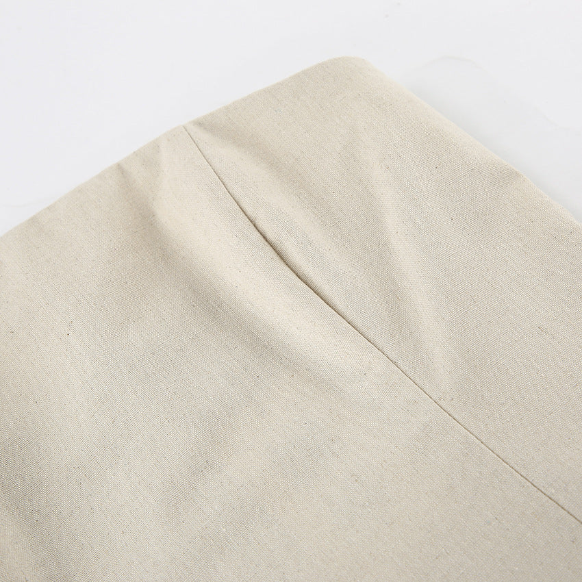 Backless Vacation Tube Top Linen Midi Maxi Dresses