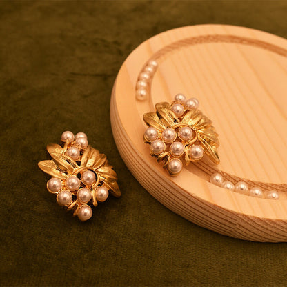 Pearl Floral Osmanthus Gold Vintage Jewelry Set