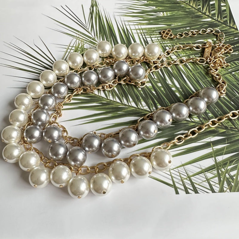 Pearls Necklace Hypoallergenic Gold Plated Pendant