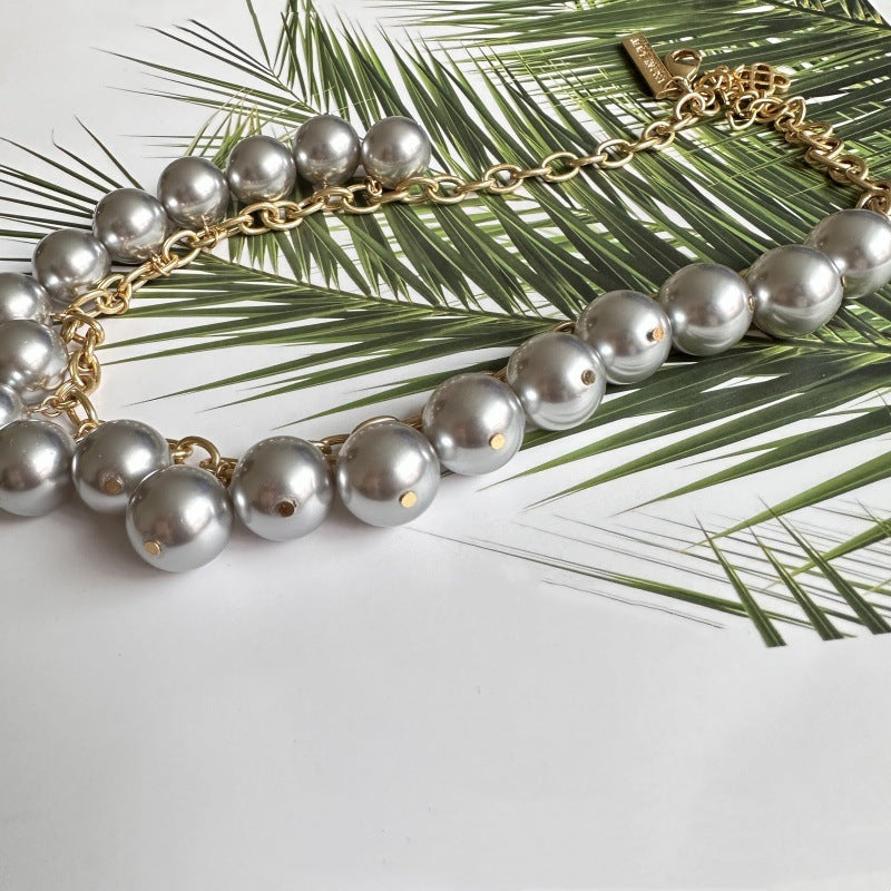 Pearls Necklace Hypoallergenic Gold Plated Pendant