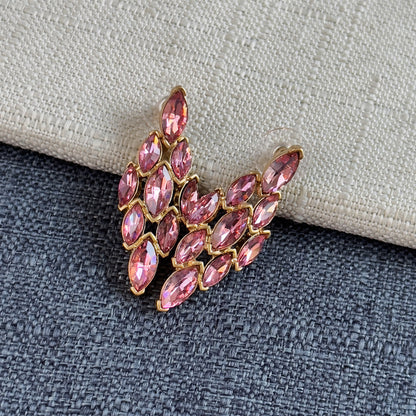 Rhombic Diamond Chandelier Earrings Gold Plated