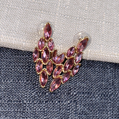 Rhombic Diamond Chandelier Earrings Gold Plated