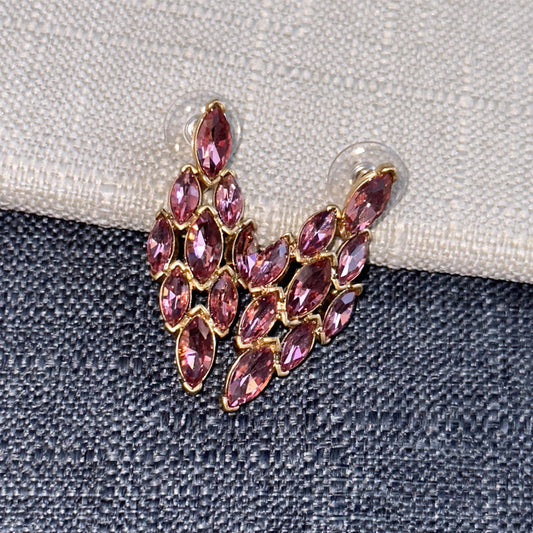 Rhombic Diamond Chandelier Earrings Gold Plated