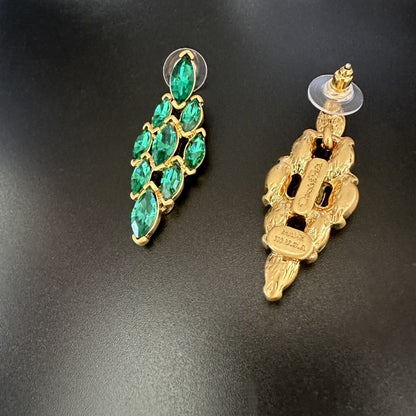 Rhombic Diamond Chandelier Earrings Gold Plated