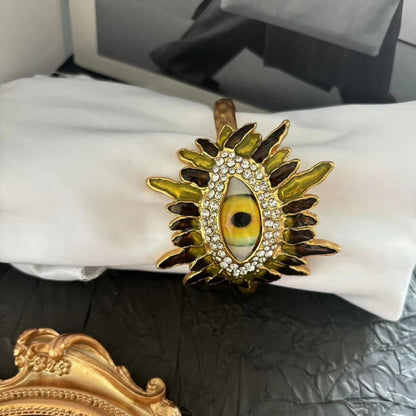 Vintage Jewelry Gold Eyes Bangle