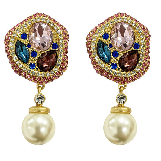 Vintage Jewelry Crystal Diamond Drop Earrings