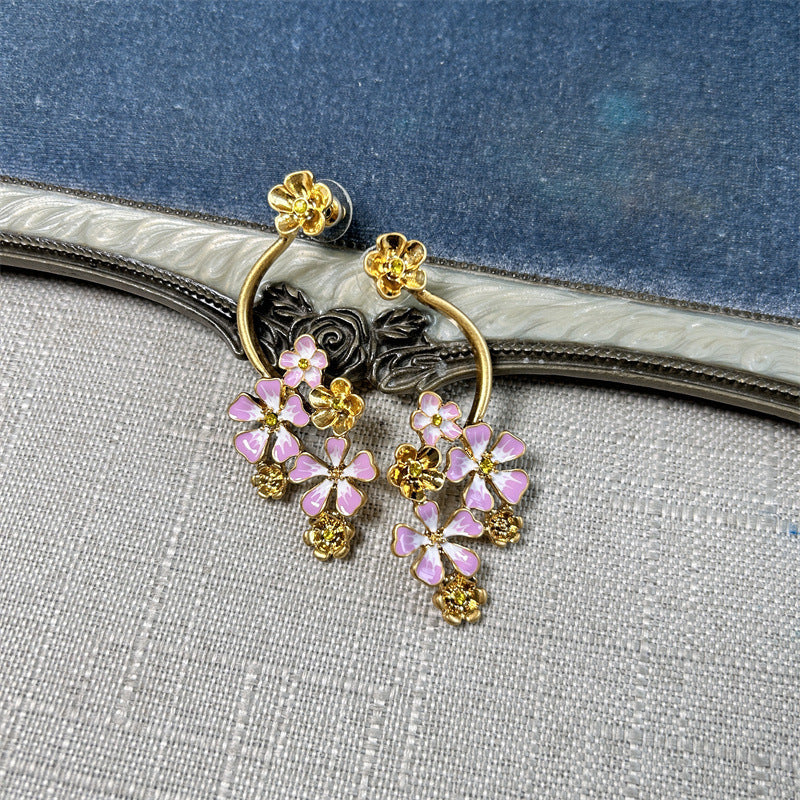 Vintage Jewelry Designer Sakura Drop Earrings
