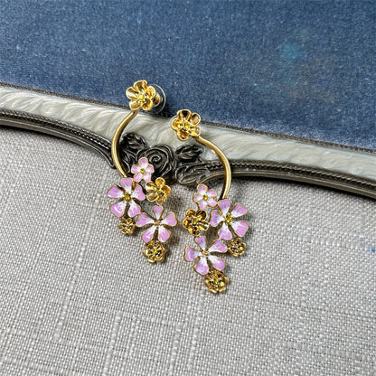 Vintage Jewelry Designer Sakura Drop Earrings