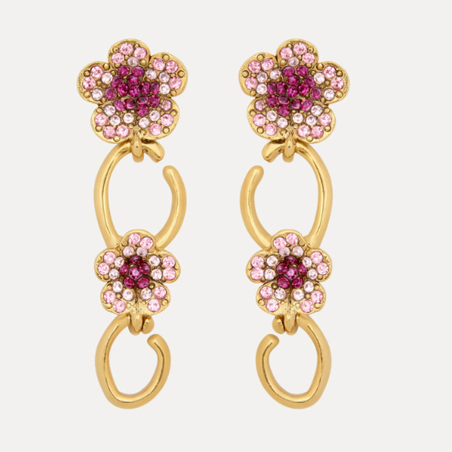 Vintage Jewelry Diamond Floral Drop Earrings