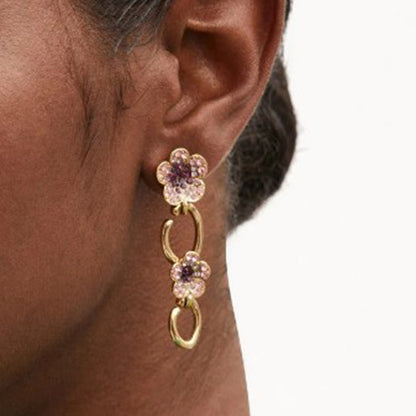Vintage Jewelry Diamond Floral Drop Earrings