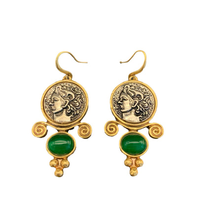 Vintage Jewelry Emerald Drop Hook Earrings