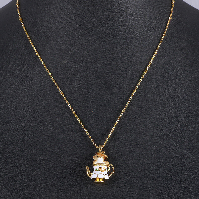 Vintage Jewelry Ceramics Chipmunk Necklace Earrings