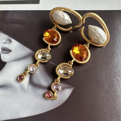 Vintage Jewelry Gold Designer Chandelier Earrings