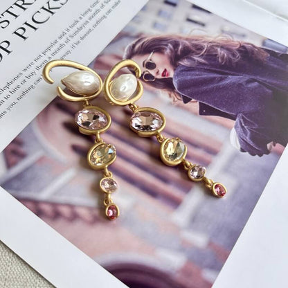 Vintage Jewelry Gold Designer Chandelier Earrings