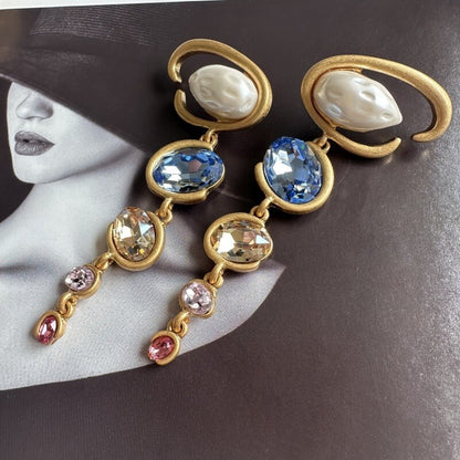 Vintage Jewelry Gold Designer Chandelier Earrings