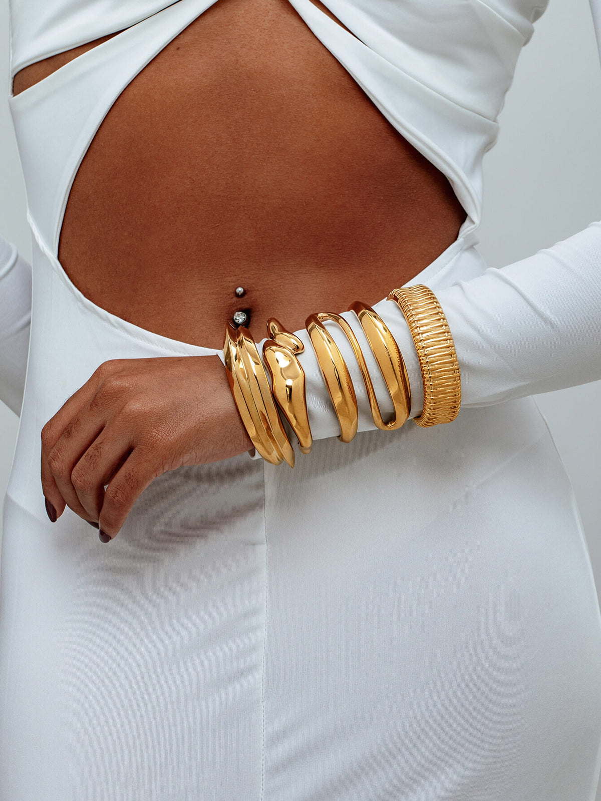 Vintage Jewelry Gold Titanium Steel Bracelet