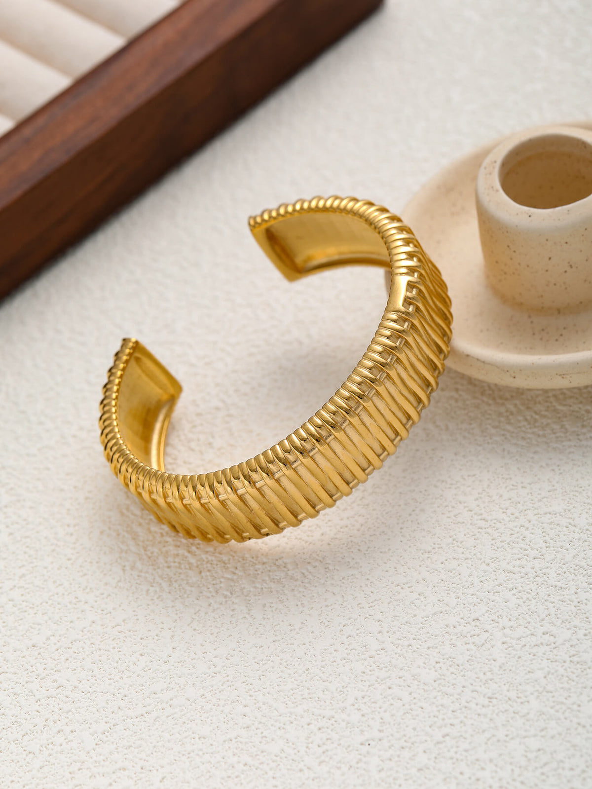 Vintage Jewelry Gold Titanium Steel Bracelet