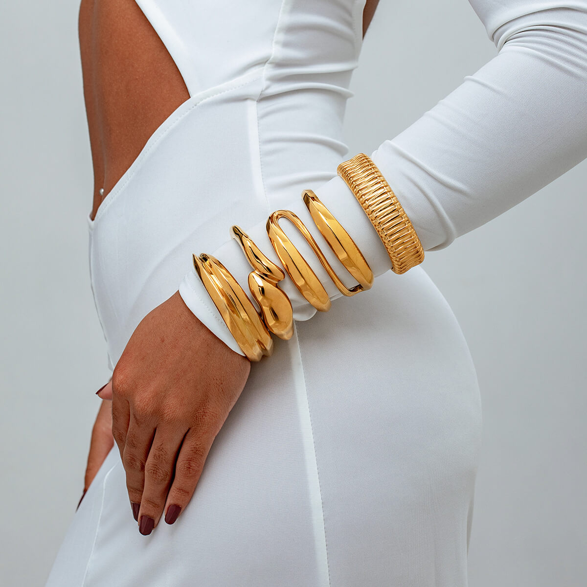 Vintage Jewelry Gold Titanium Steel Bracelet